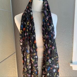 Black floral cottagecore scarf